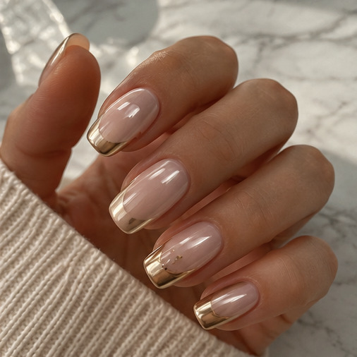 Uñas con detalles dorados, NACAR Majadahonda