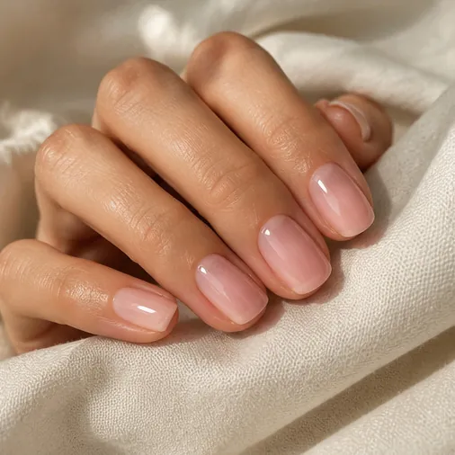 Uñas de las manos en tono nude: referencia de color de NACAR, no es una foto de pedicura